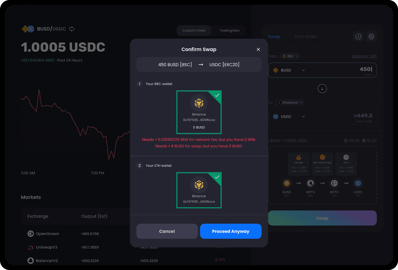 DeFi swap dashboard - slide 3