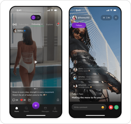 Live-streaming social app